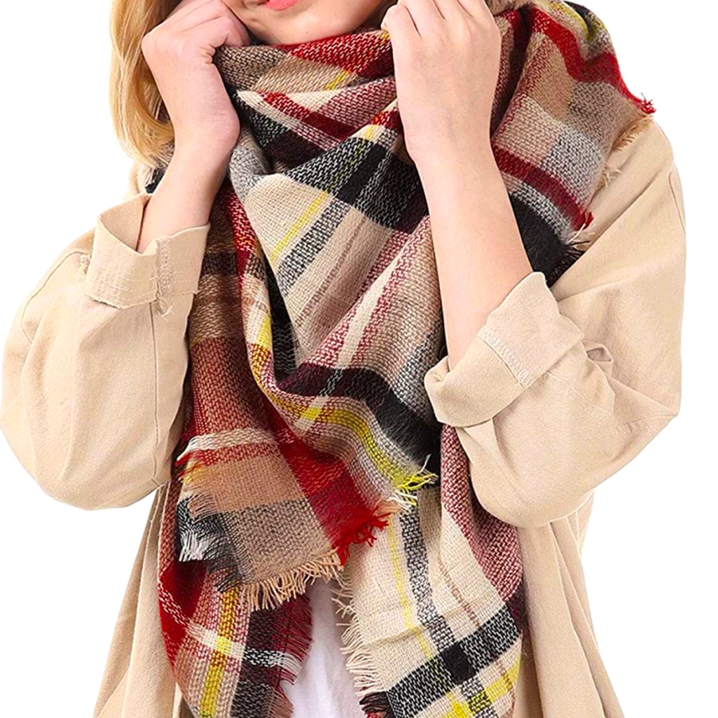 Nwot Printed Block Cozy Scarf